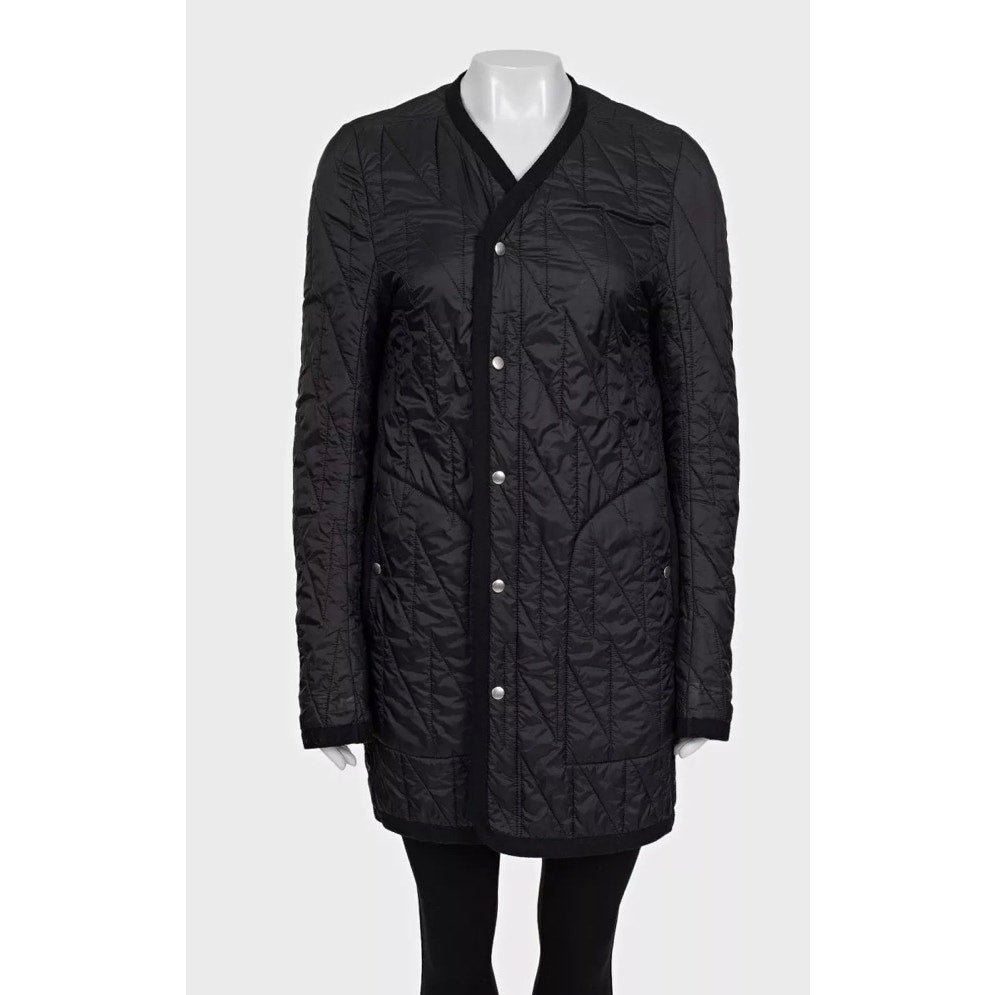 Rick Owens Black Straight Snap Button Jacket Coat IT 40 S Pre-owned