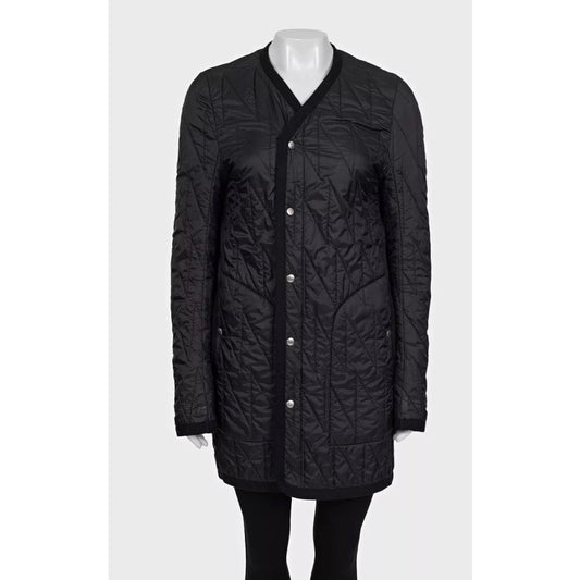 Rick Owens Black Straight Snap Button Jacket Coat IT 40 S Pre-owned
