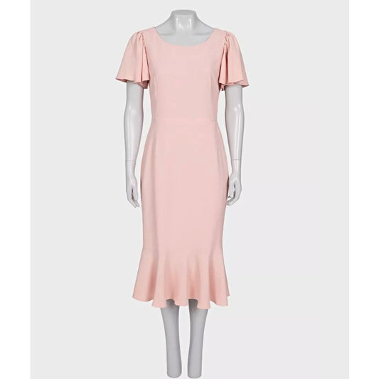 Dolce & Gabbana Pink Viscose Flounce Hem Fitted Dress IT44 pre-owned