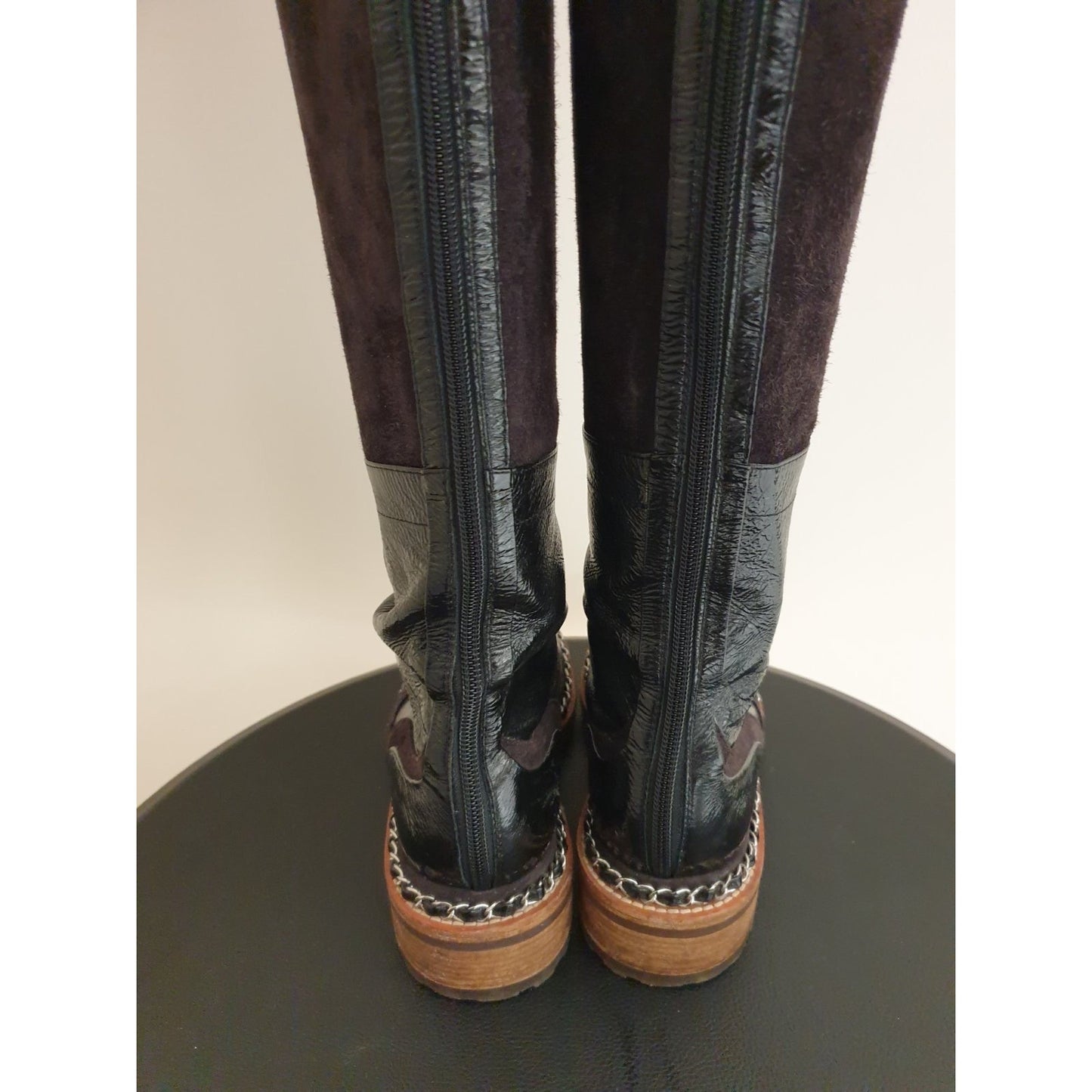 Chanel Paris-Salzburg Brown Suede Over-the-Knee Boots Sz.36 Pre-owned