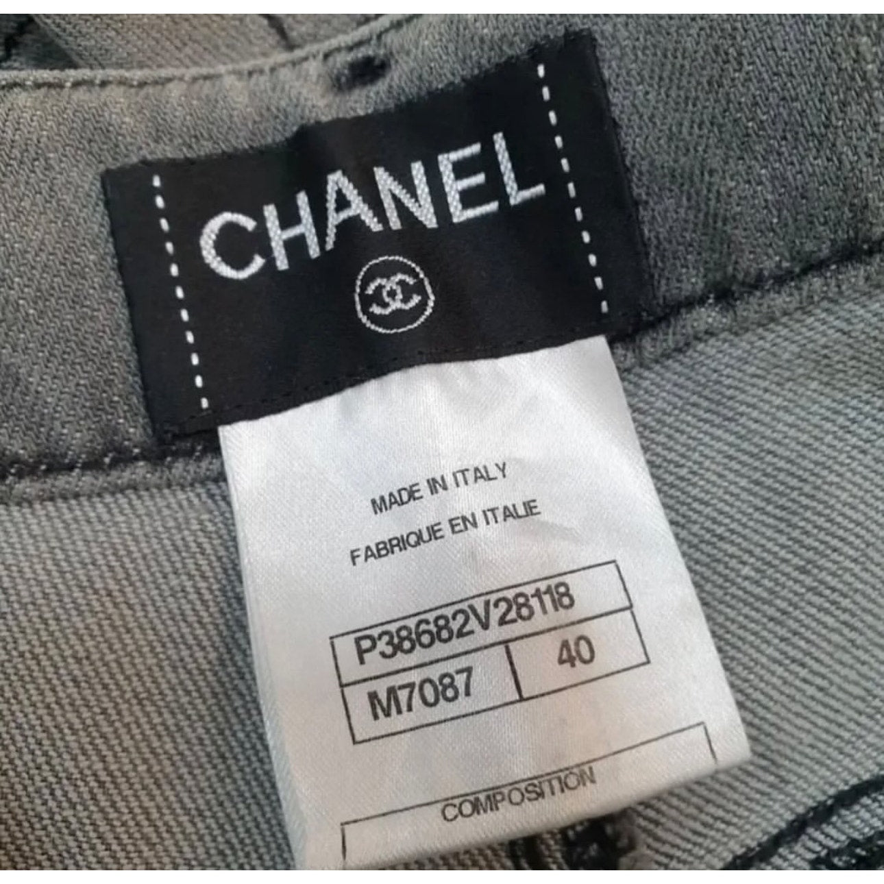 Chanel Quilted Skinny Jeans Sz.40 Pre-owned