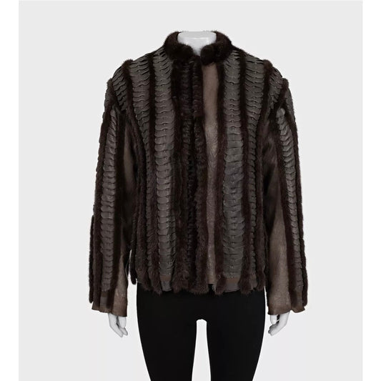 Roberto Cavalli Faux Fur & Leather Straight-Cut Jacket - IT 40 / S Pre-owned