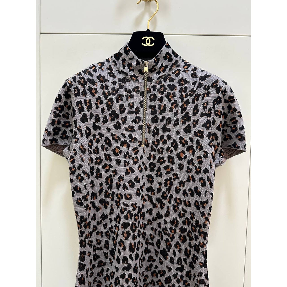 Christian Dior Paris Leopard Knit Dress - FR 38 / US 6 Pre-owned
