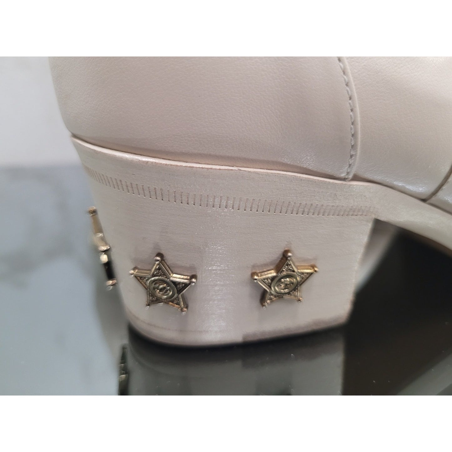 Chanel Paris-Dallas Beige Leather Ankle Boots - Size 37 Pre-owned