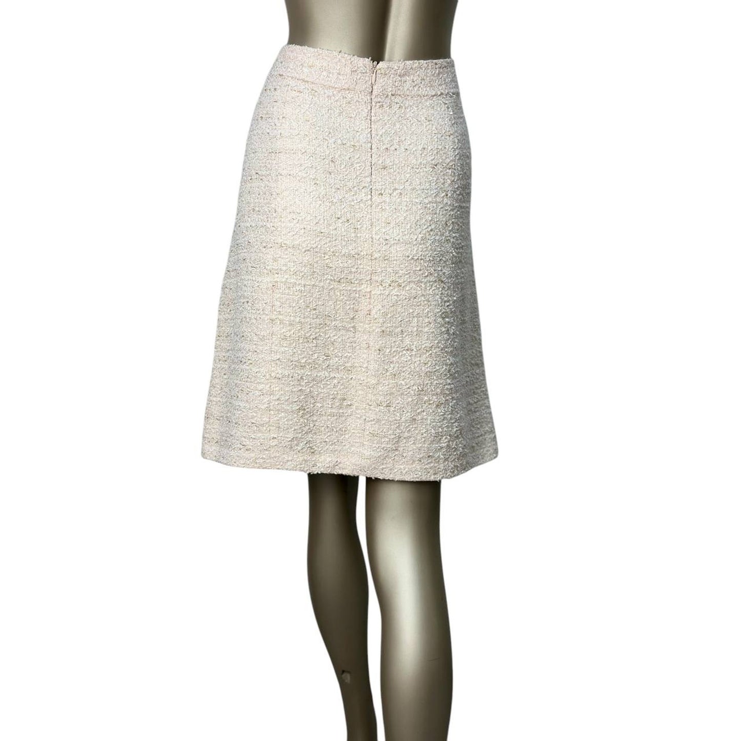Chanel White Tweed  Skirt  Sz.44 Pre-owned