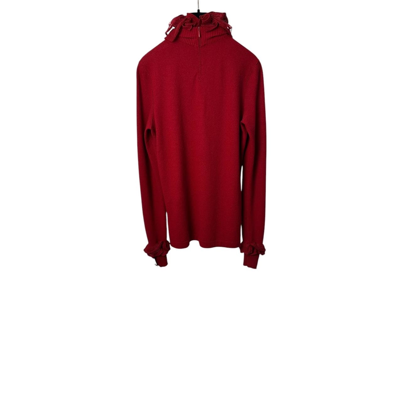 Chanel Dark Red Cashmere CC Logo Turtleneck Sweater S-M Pre-owned