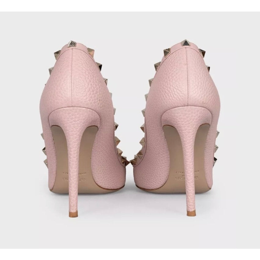 Valentino Rockstud Pink Leather Pumps Heels Sz.39 Pre-owned