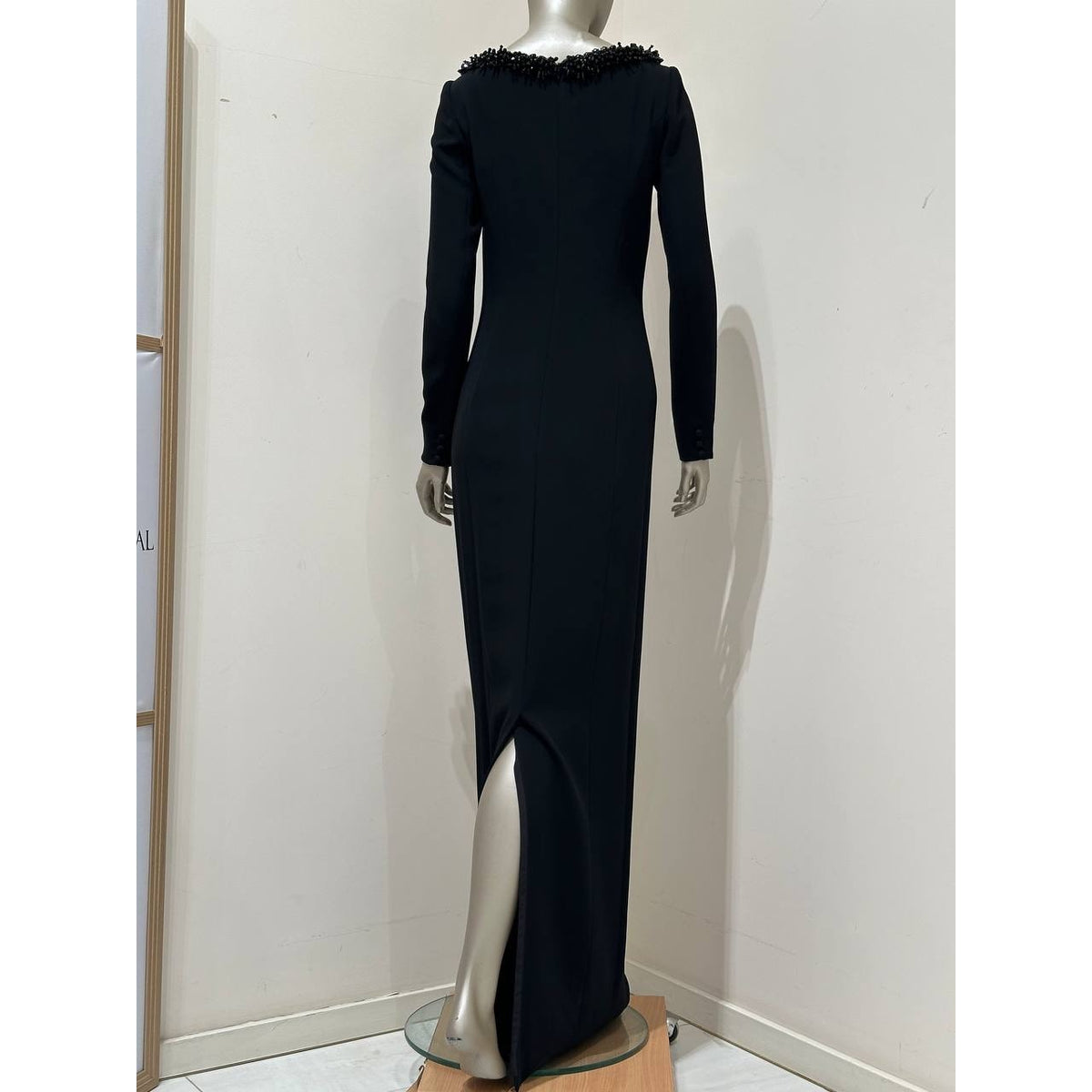 Christian Dior Paris Black Beaded Evening Gown Sz.38 Pre-owned