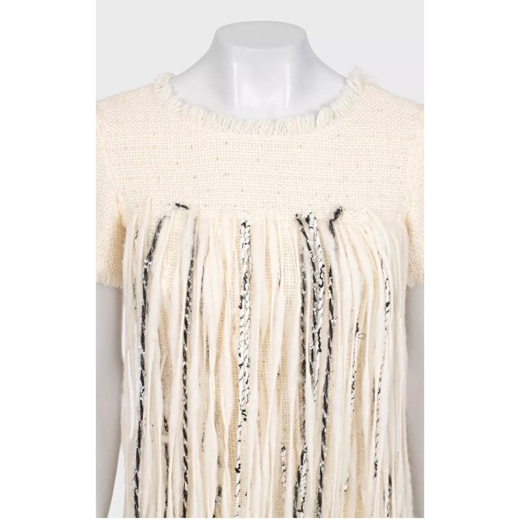 Chanel 2010 White Wool Dress Sz.38 Pre-owned