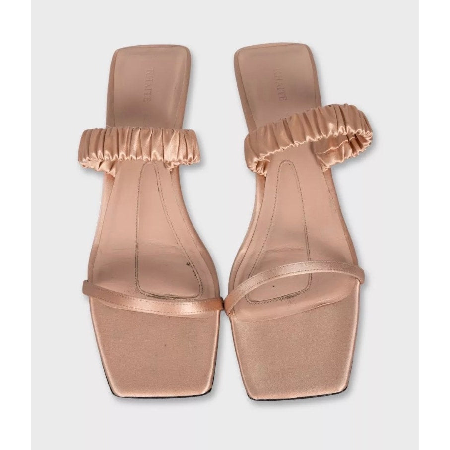 Khaite Pink Textile Kitten Heel Mules - Size 38 Pre-owned