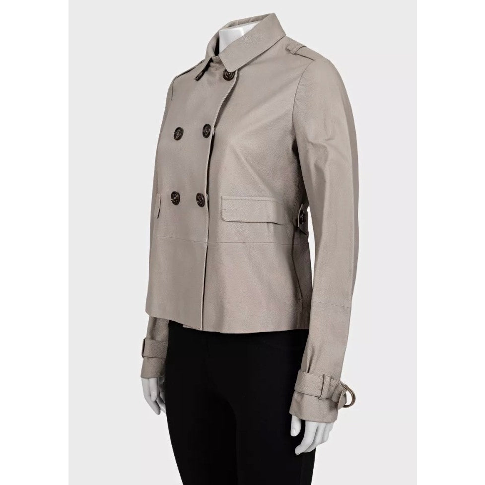 Brunello Cucinelli Beige Leather Jacket - IT 42 / M Pre-owned