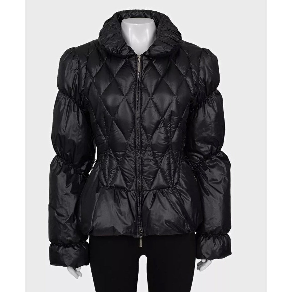 Roberto Cavalli Black Quilted Lace-Up Jacket - IT 44/L Pre-owned