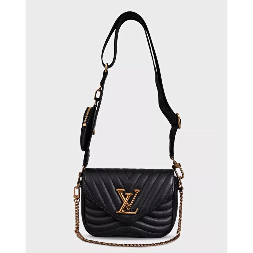 Louis Vuitton New Wave Multi Pochette Black Leather Crossbody Bag Pre-owned