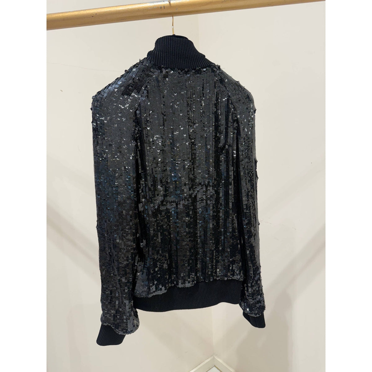 Dolce & Gabbana Black Sequin Bomber Jacket Sz.38 Pre-owned