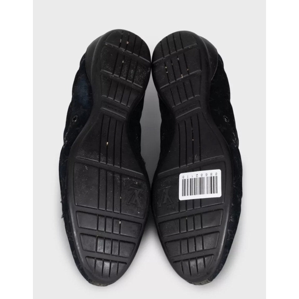 Louis Vuitton Black Signature Print Textile Sneakers EU 38 Pre-owned
