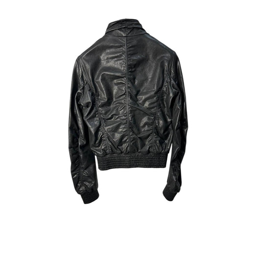 Bottega Veneta Black Leather Jacket Sz.42 Pre-owned
