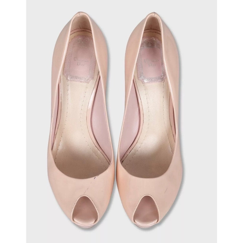 Dior Patent Leather Pumps with Silver Decorative Heel 37.5 Pre-owned