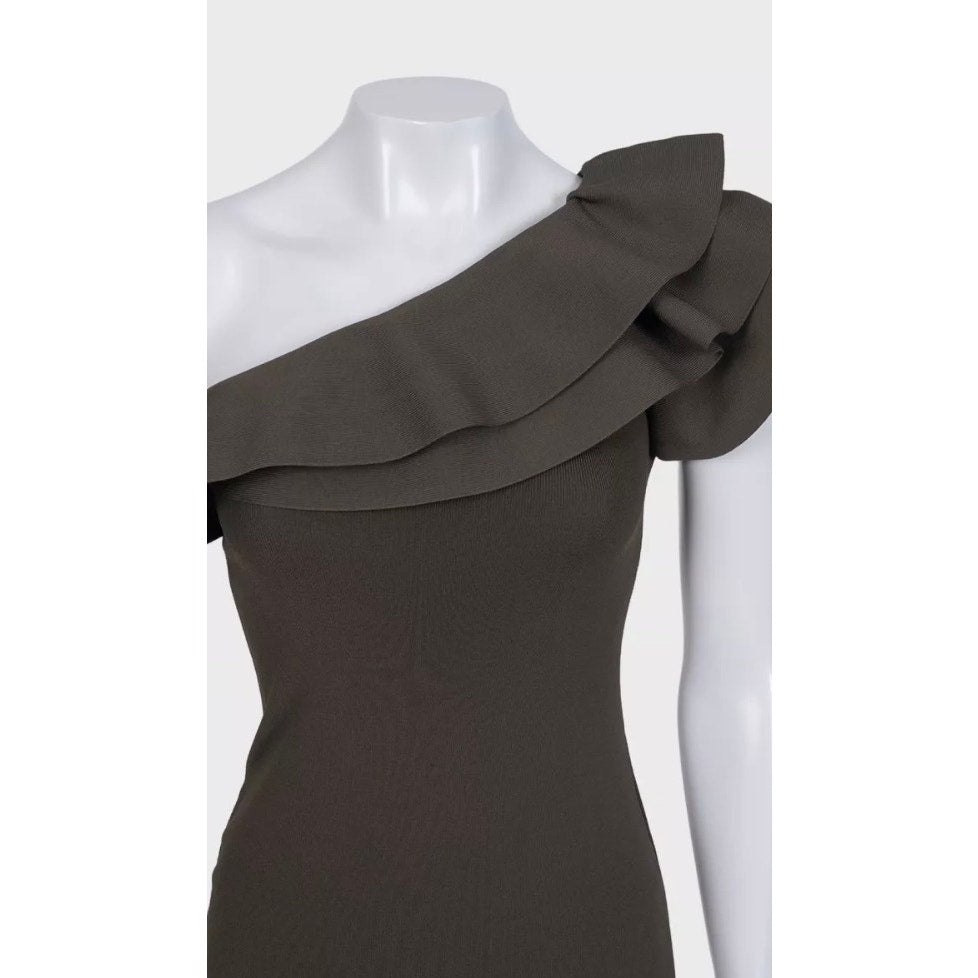Valentino Green Elegant Ruffle Accent Dress Sz.S Pre-owned