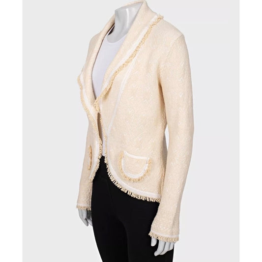Christian Dior Textured Wool Blend Cardigan Jacket - Size 42/XL pre-owned