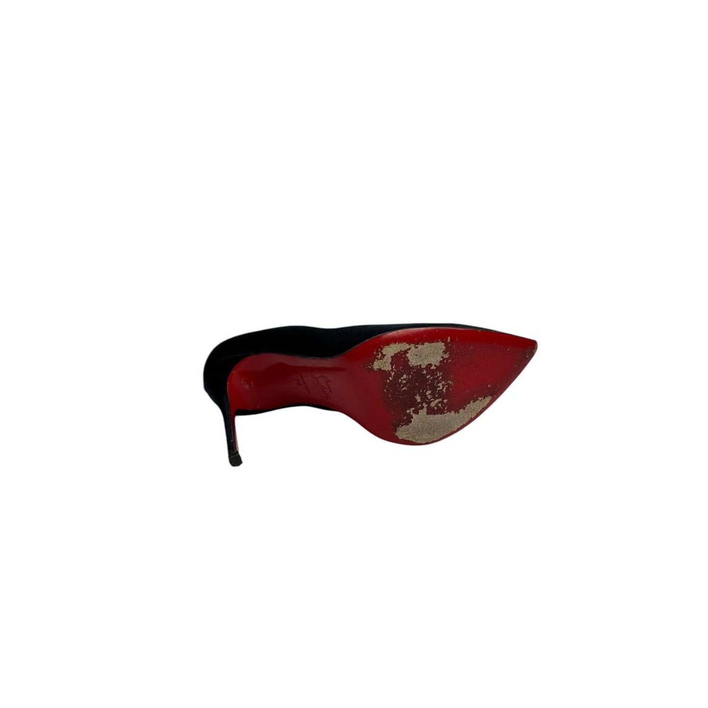 Christian Louboutin Black Satin Stiletto Pumps Heels Sz.38 Pre-owned