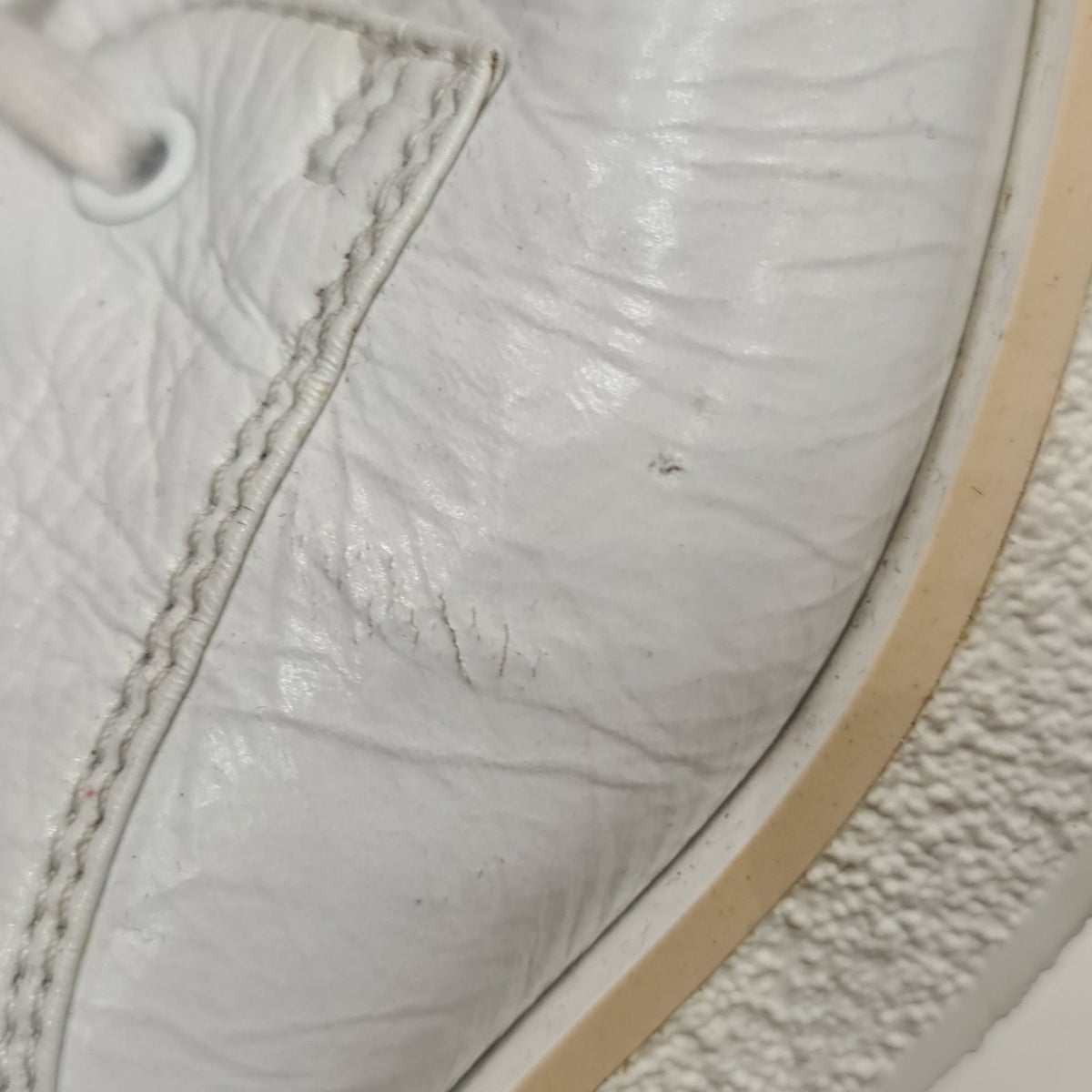 CHANEL 'Ready Steady' White Leather Lace-Up Boots 37.5 Pre-owned