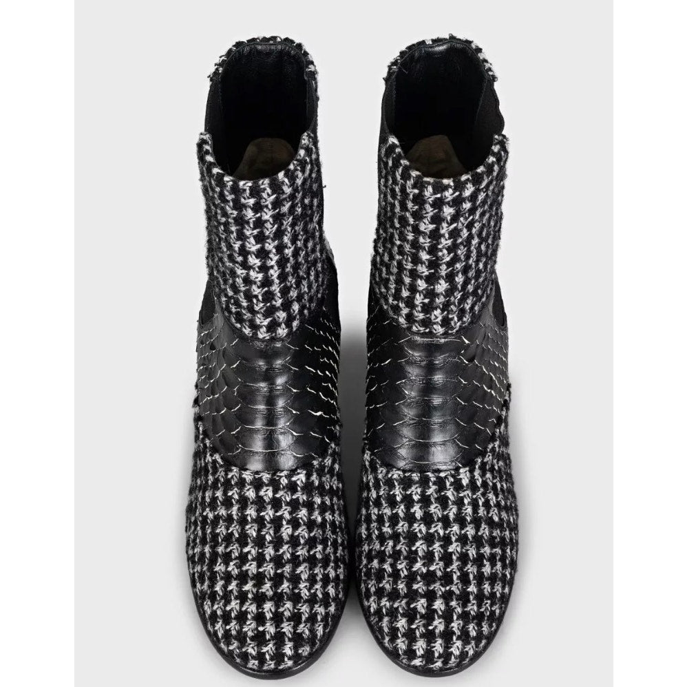 Chanel Tweed Ankle Boots, Size 38.5 Pre-owned