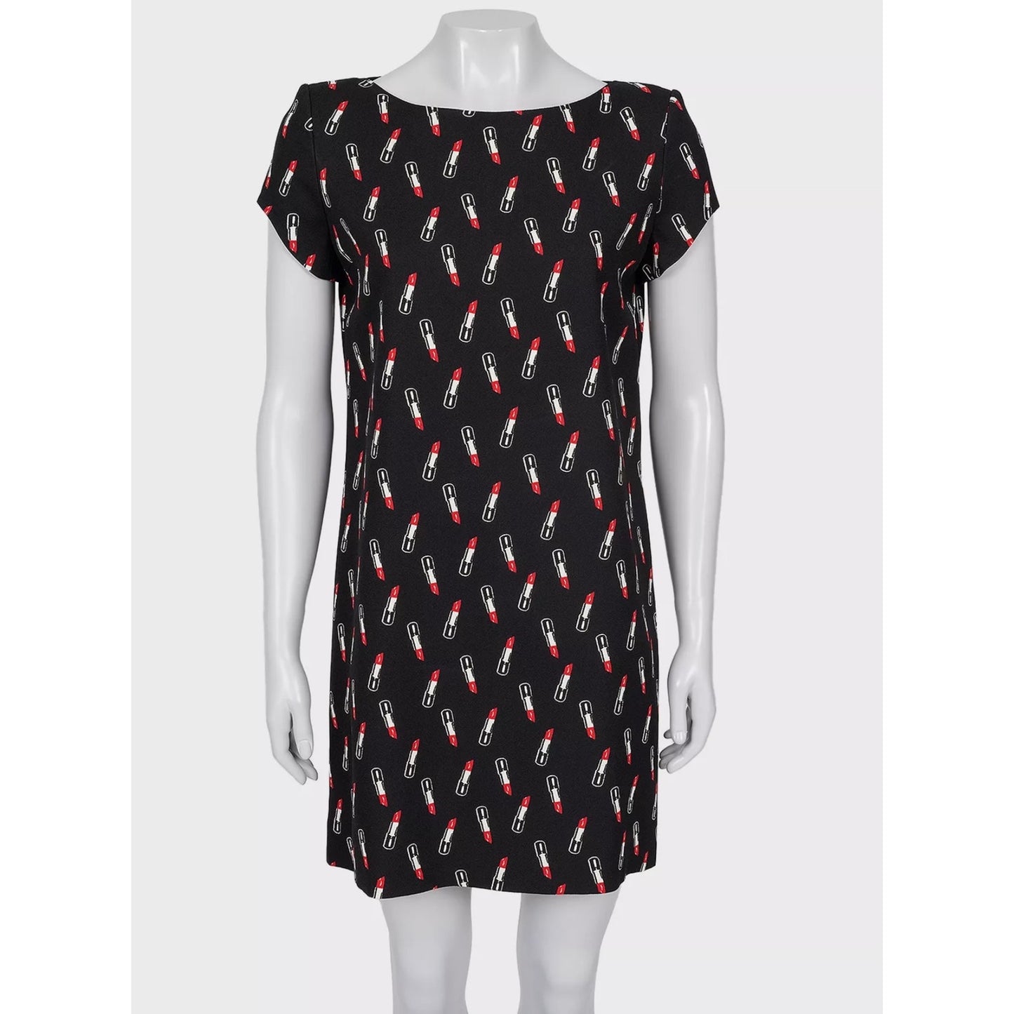 Saint Laurent Black Lipstick Print Dress - Size L (FR40) Pre-owned