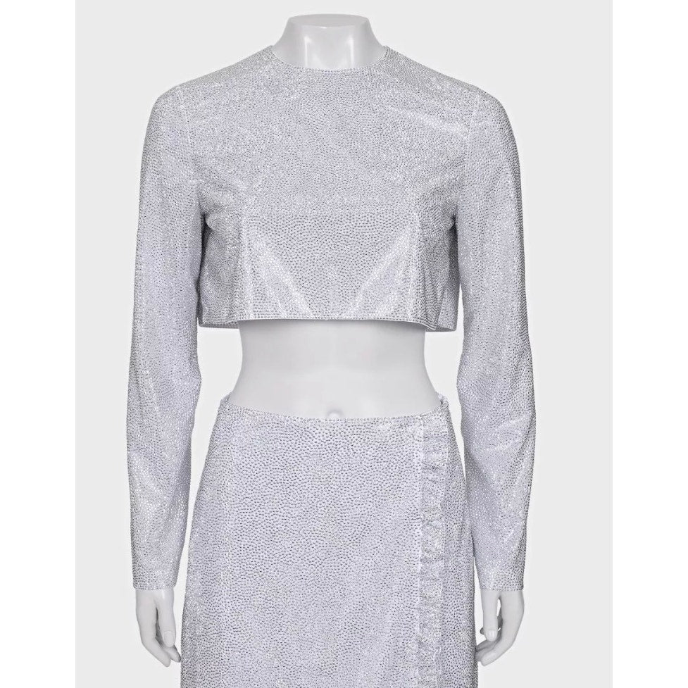 Miu Miu Silver Skirt Suit Sz.38 pre-owned