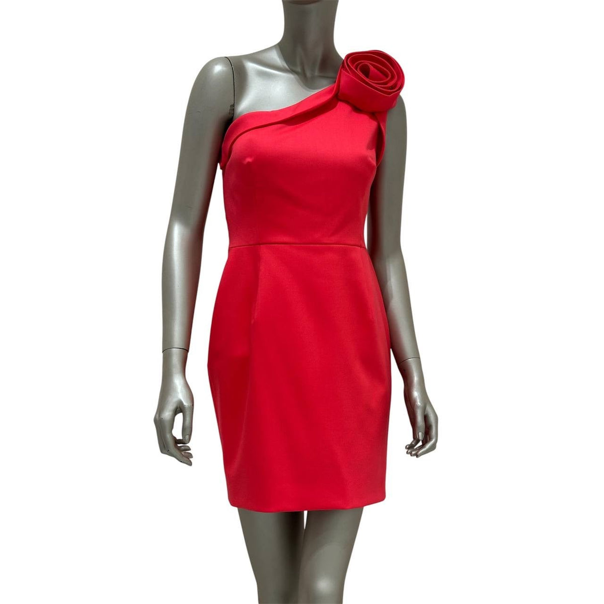 Valentino Techno Couture Red Wool Cocktail Dress Sz.42 Pre-owned