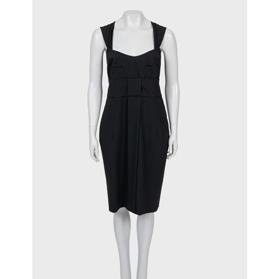Elegant Gucci Black Wool Sheath Dress - Size L (IT44) Pre-owned