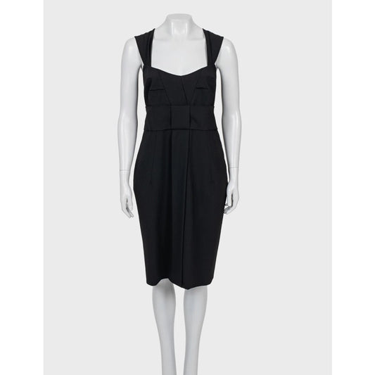 Elegant Gucci Black Wool Sheath Dress - Size L (IT44) Pre-owned