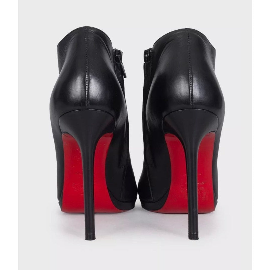 Christian Louboutin Black Leather Stiletto Ankle Boots Sz.39 Pre-owned