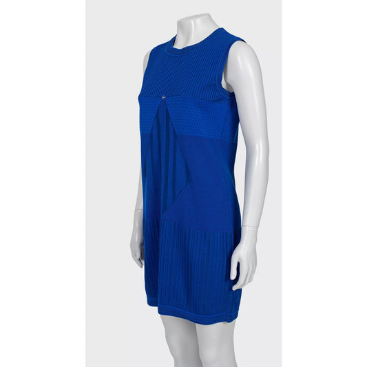 Chanel Blue Textured Straight-Cut Dress Sz.38 pre-owned