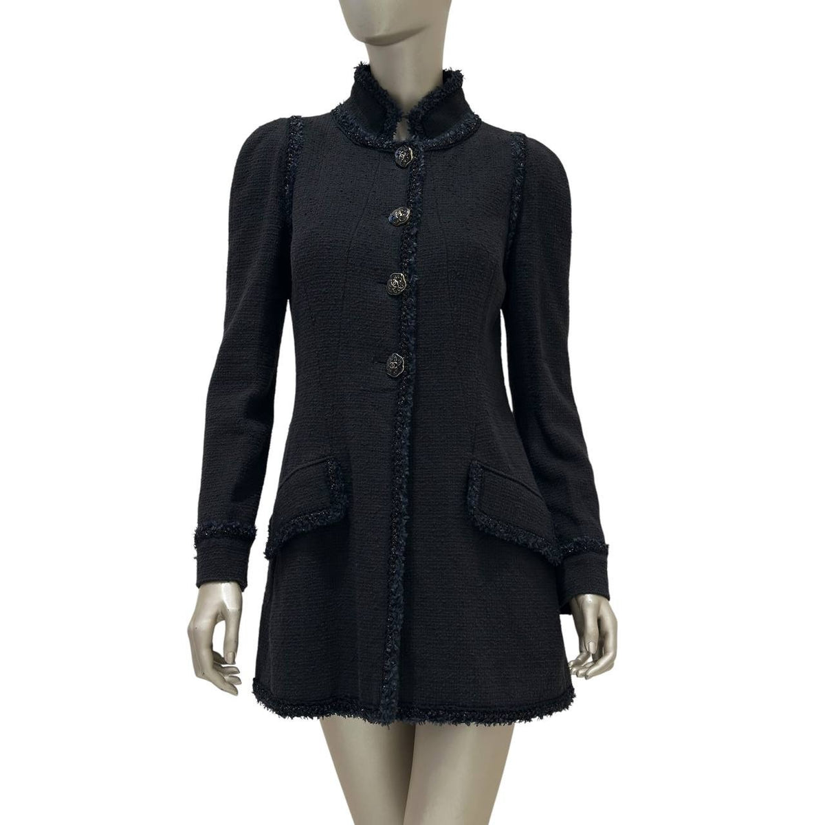 Chanel 2013 Cruise Versailles Black Tweed Jacket CC Buttons Size 40 Pre-owned