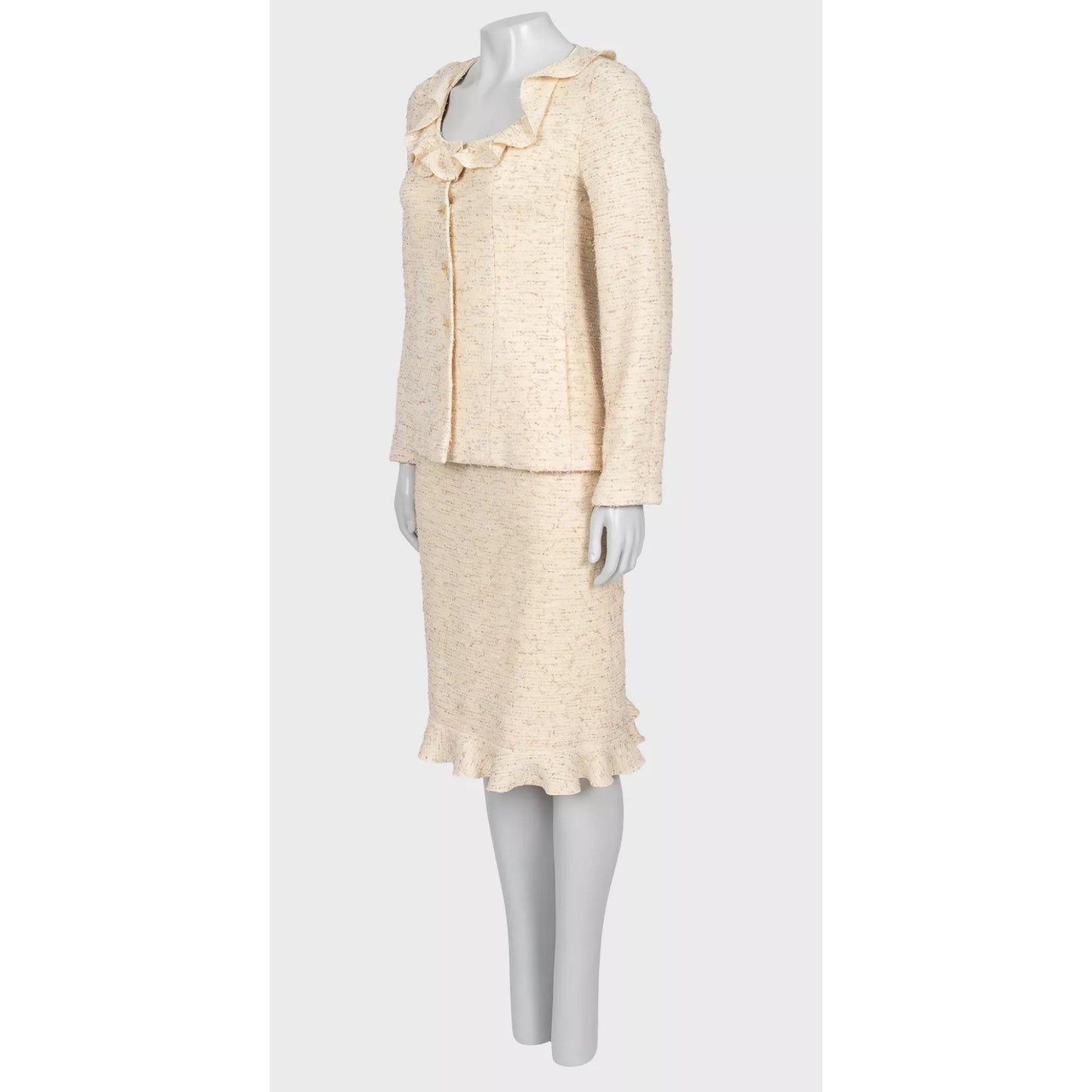 Chanel 1999/2000 Mary Quant Ivory Tweed Suit - Size 36