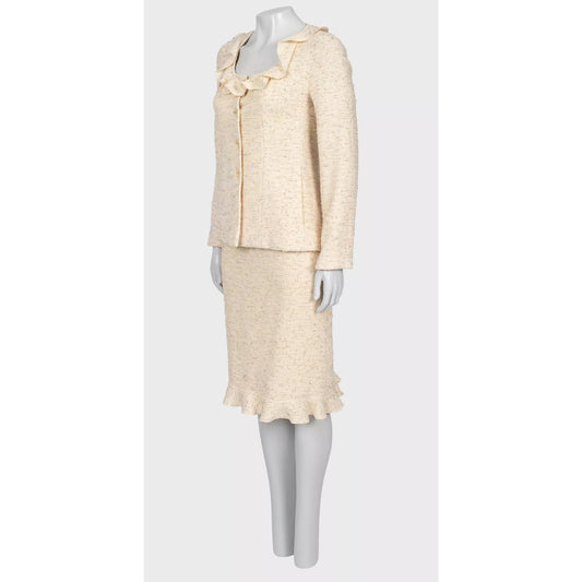 Chanel 1999/2000 Mary Quant Ivory Tweed Suit - Size 36