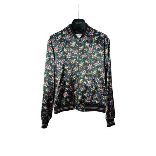 Saint Laurent Floral Print Bomber Jacket Sz.38 Pre-owned