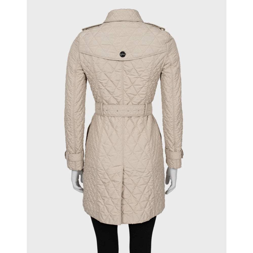 Burberry Quilted Trench Coat - Size XXS (IT36) Pre-owned