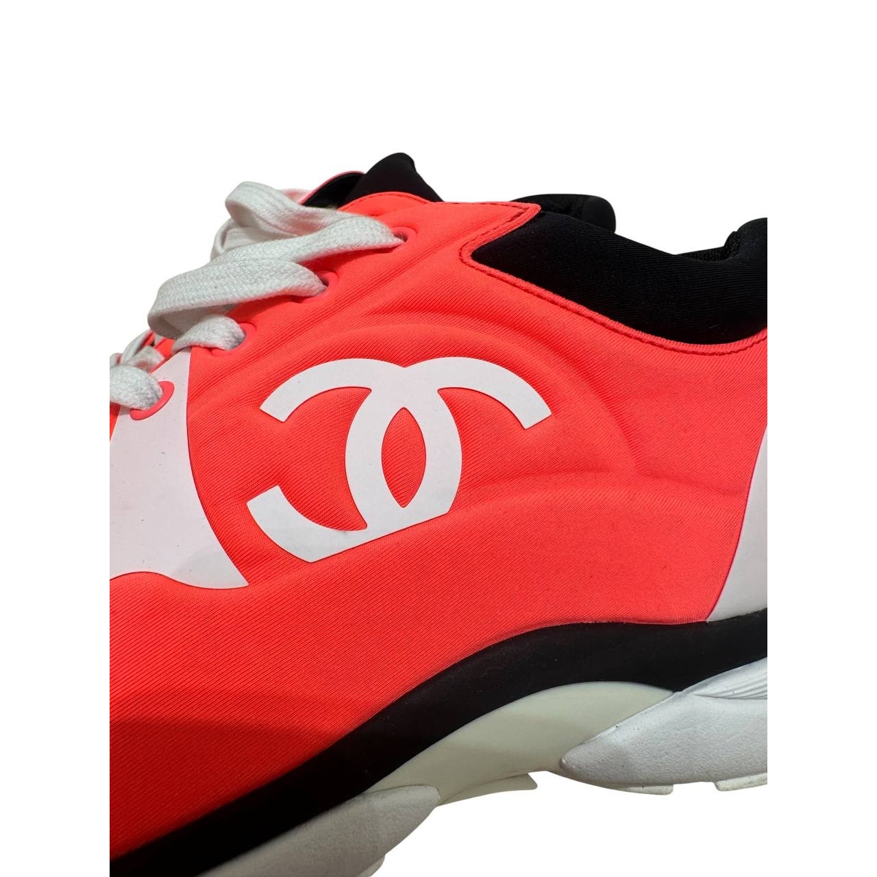 Chanel Orange Neon Athletic Sneakers Sz 39.5 pre-owned