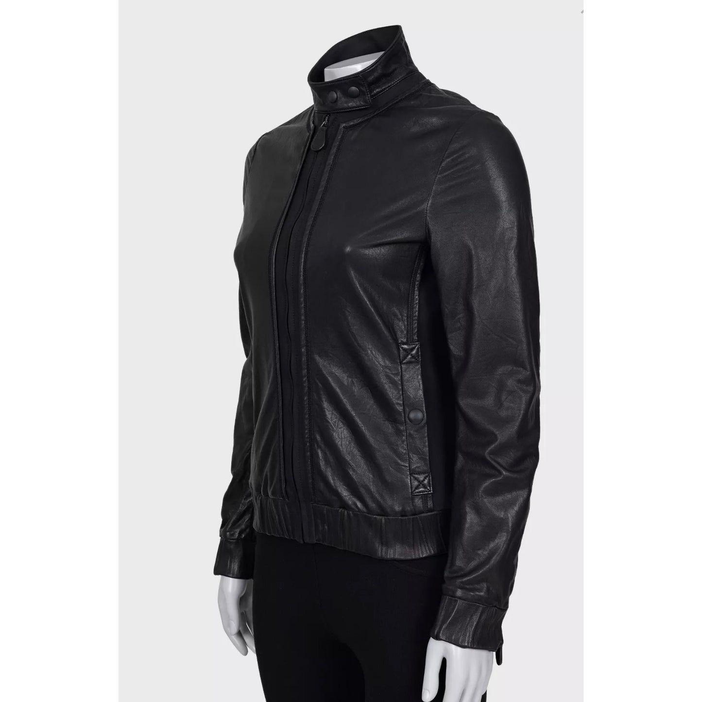 Bottega Veneta Black Leather Jacket - IT 38 / XS Pre-owned