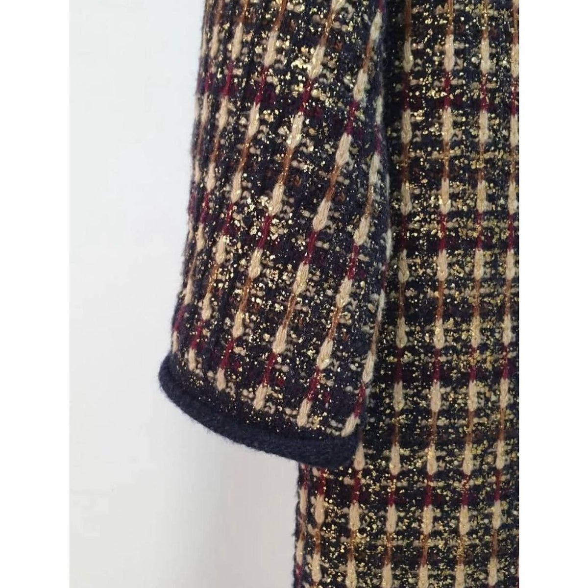 CHANEL 11A Paris-Byzance Metallic Tweed Coat FR 42 Pre-owned