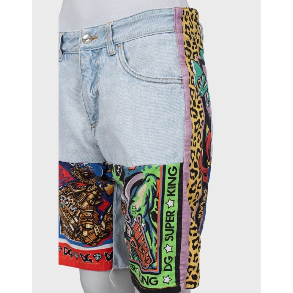 Dolce & Gabbana Mixed Panel Denim Shorts IT46/XL Pre-owned