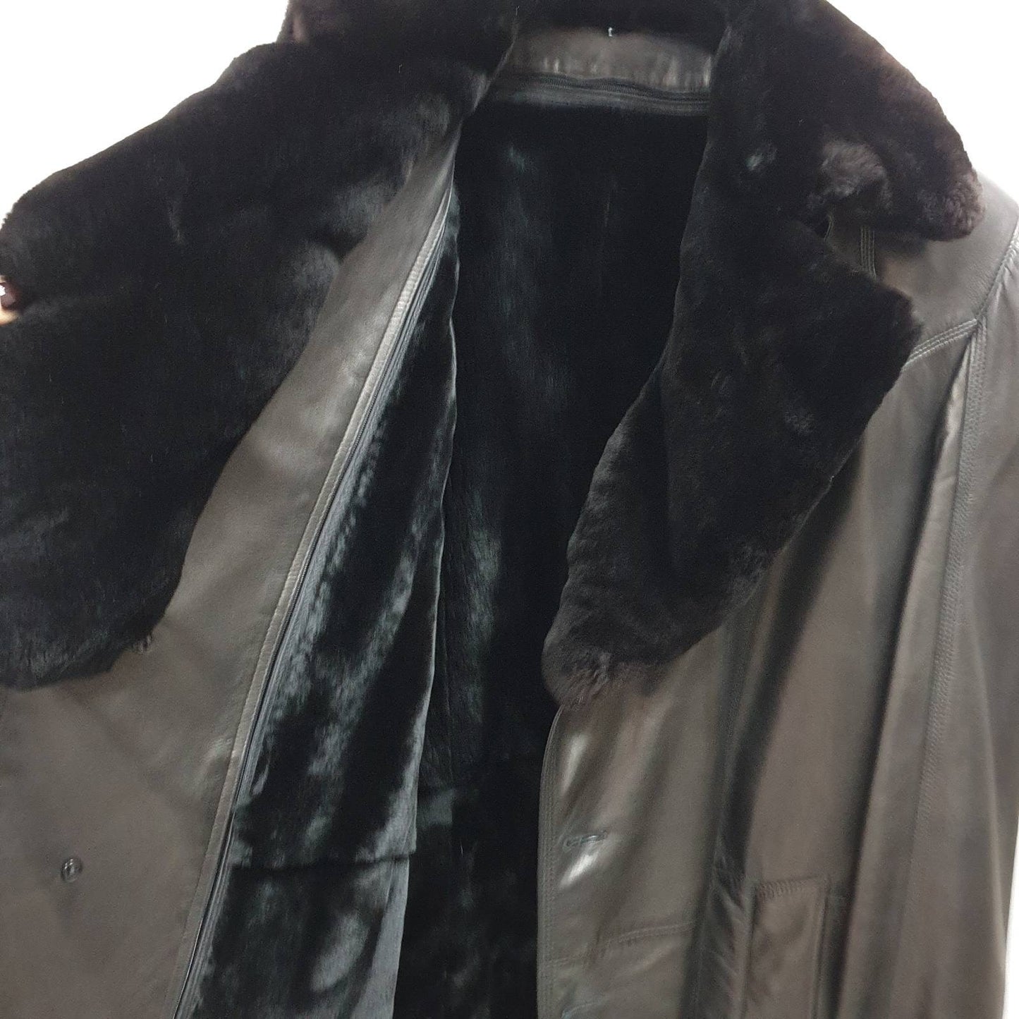 Zilli Shearling-Lined Brown Leather Coat - Size XXL / 64 Pre-owned