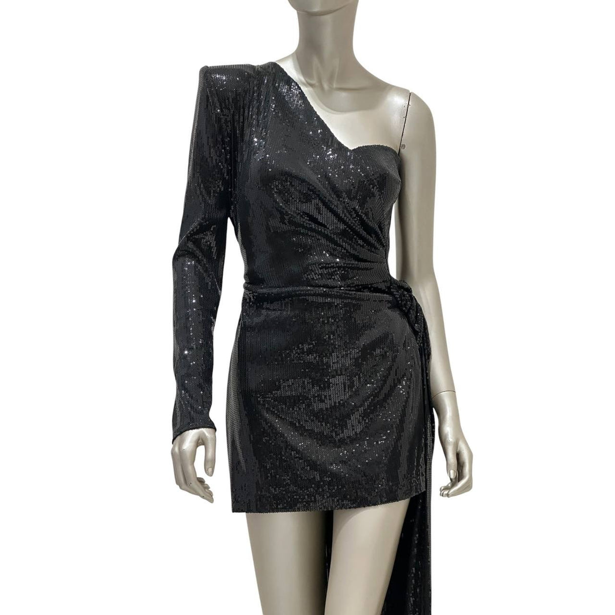 David Koma Ruched Asymmetric Sequin Mini Dress / Gown Sz.S Pre-owned
