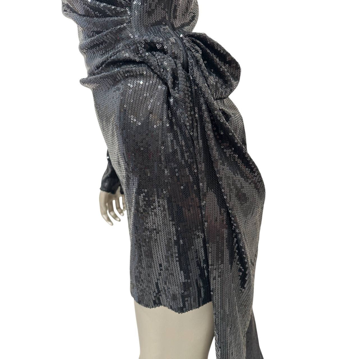 David Koma Ruched Asymmetric Sequin Mini Dress / Gown Sz.S Pre-owned