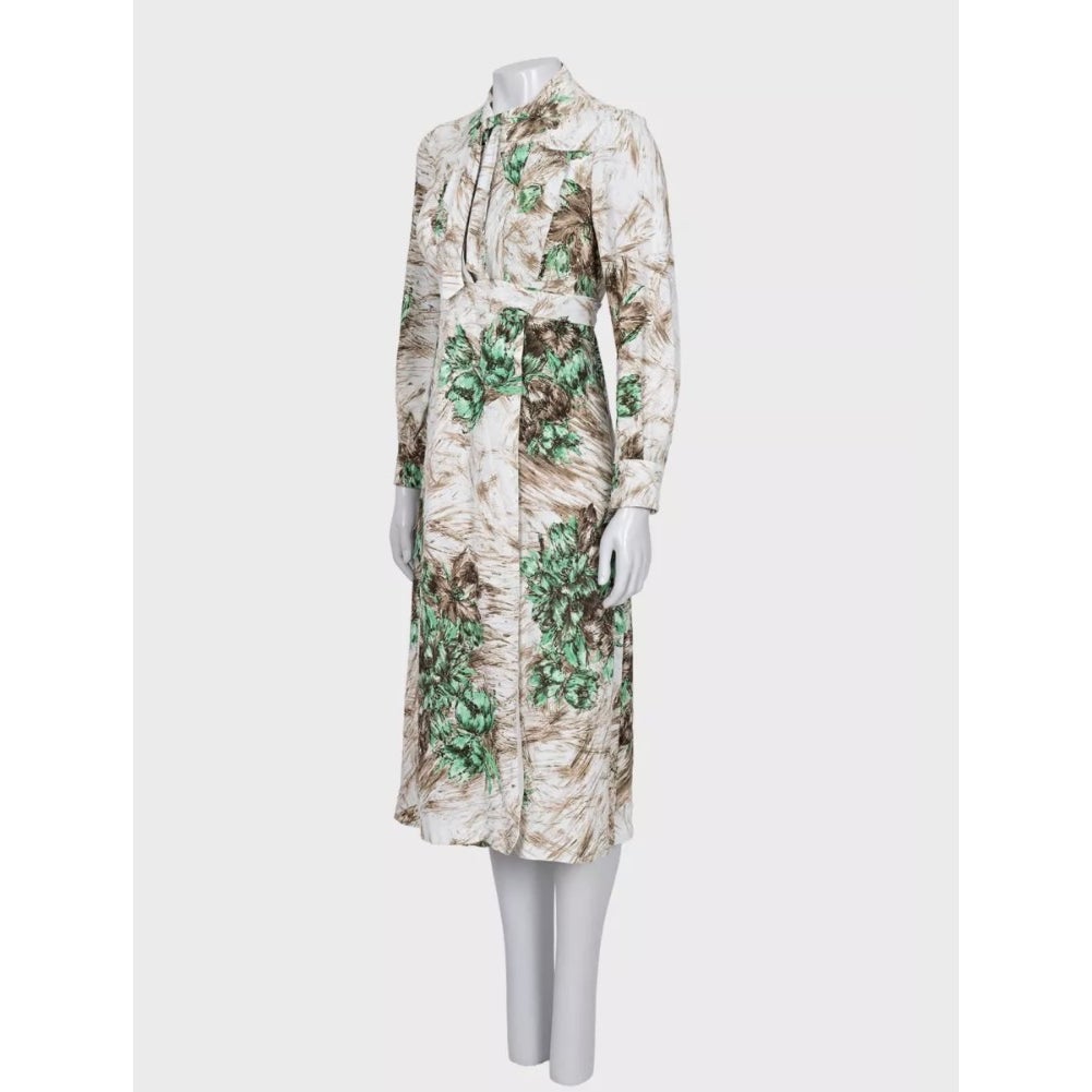 Prada White Fitted Viscose Blend Dress IT 38 Pre-owned