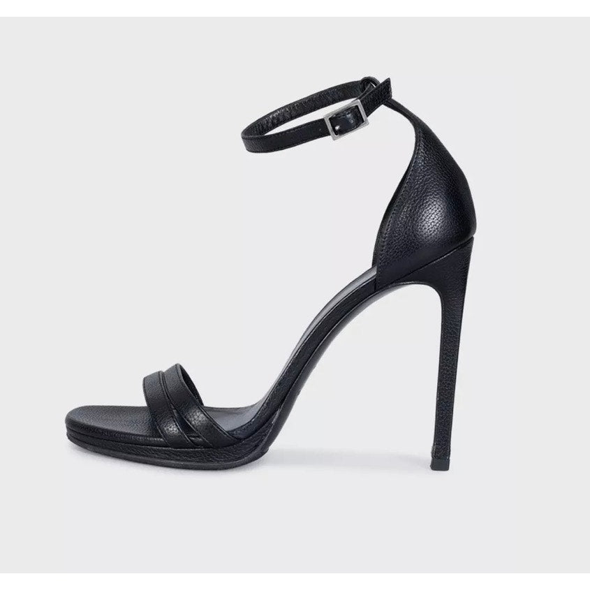 Saint Laurent Black Leather Tribute Heels Size 37 Pre-owned