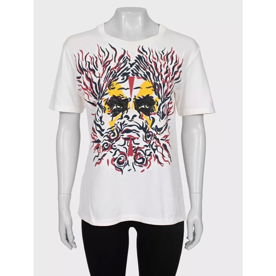 Louis Vuitton White Printed T-Shirt - Size L Pre-owned