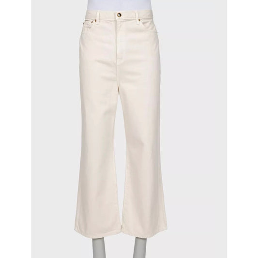 Khaite White Wide-Leg Mid-Rise Jeans - Size 29 Pre-owned