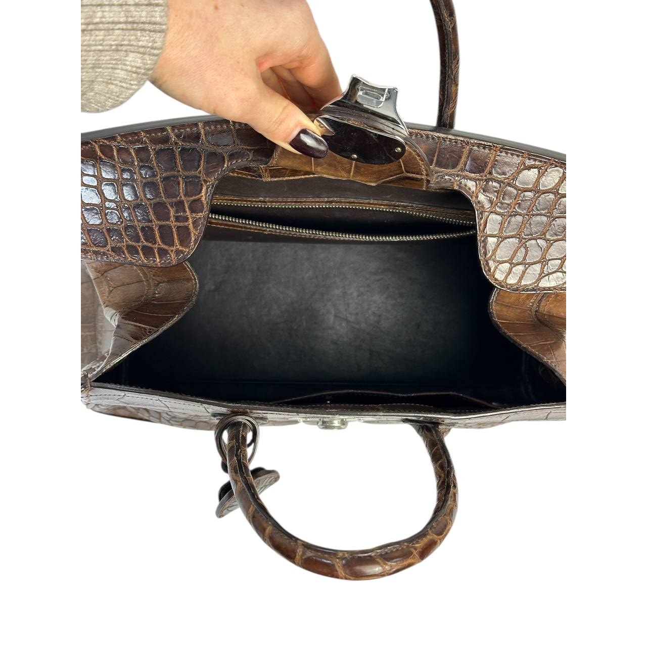 Ralph Lauren Alligator Ricky 33 Top Handle Bag Pre-owned